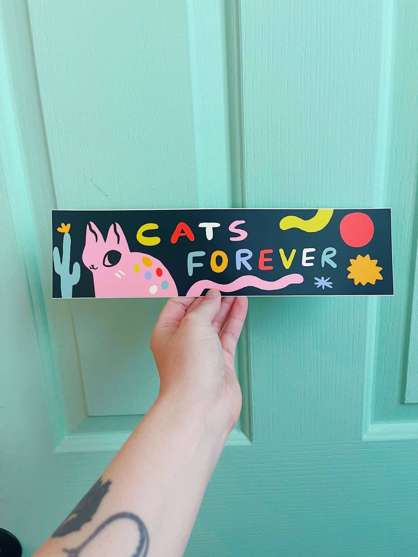 Cats Forever Matte Vinyl Waterproof Bumper Sticker