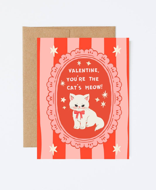 Cat's Meow Kitschy Valentine Card-BLANK INSIDE