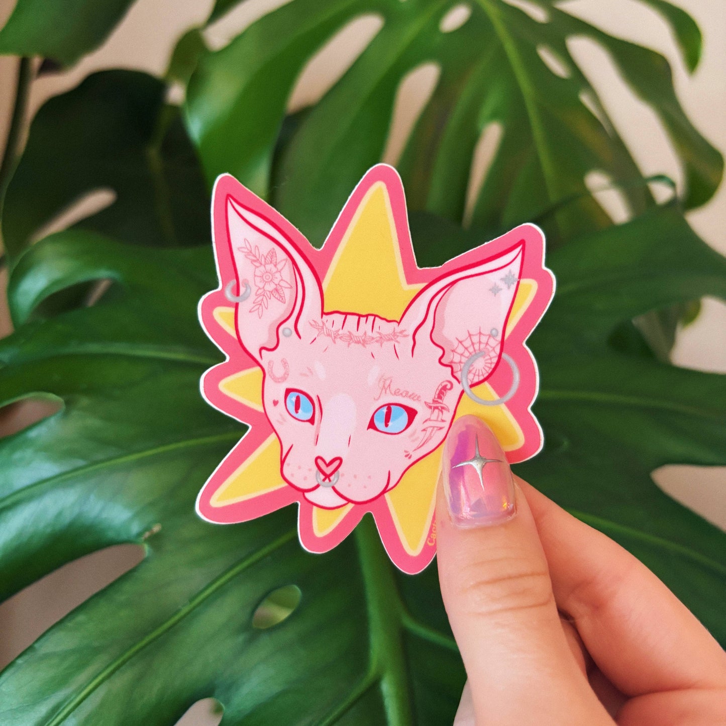 Tattooed Sphynx Vinyl Sticker