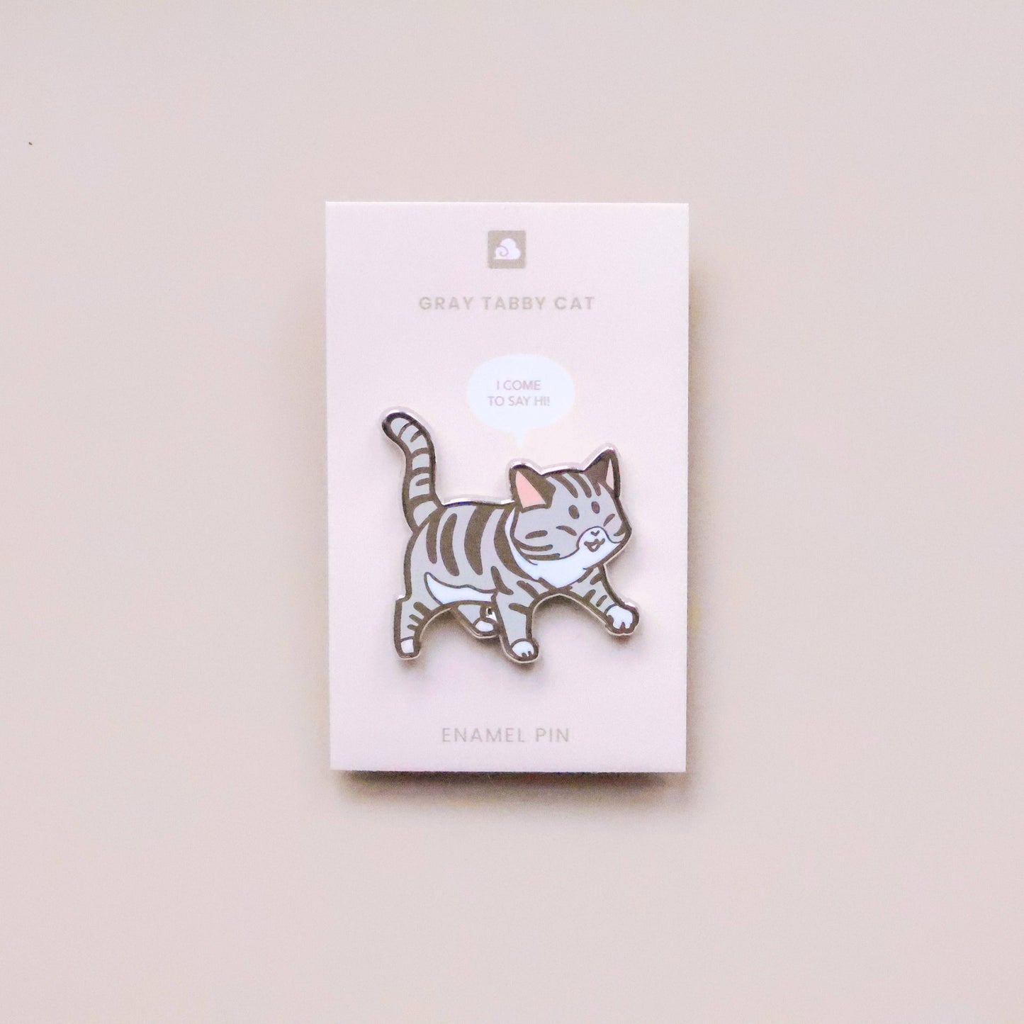 Enamel Pin - Gray Tabby Cat
