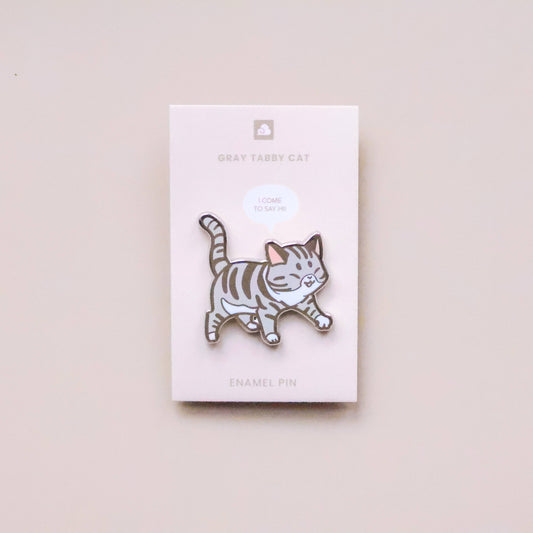 Enamel Pin - Gray Tabby Cat