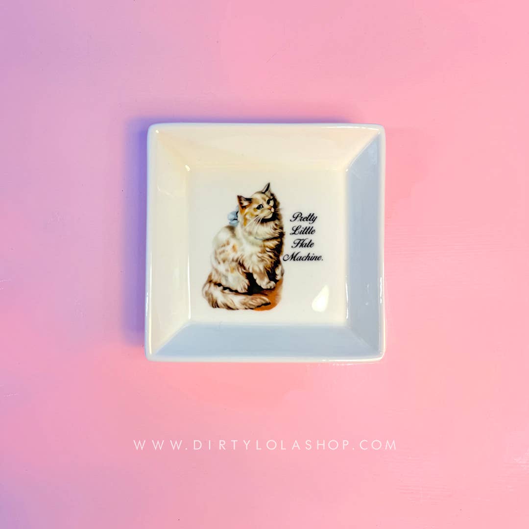 "PRETTY LITTLE HATE MACHINE" CAT TRINKET TRAY 