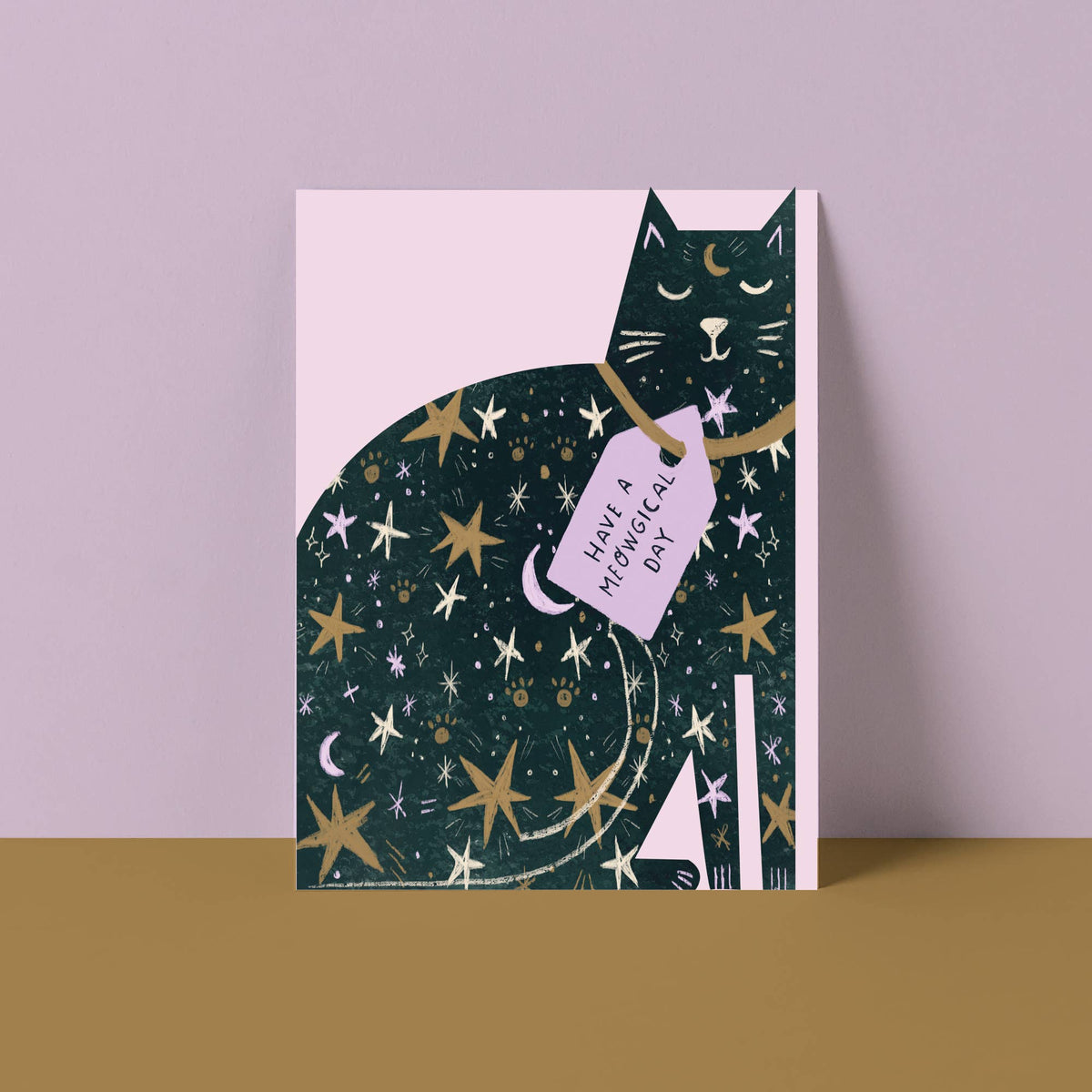 Meowgical Die Cut Card-BLANK INSIDE