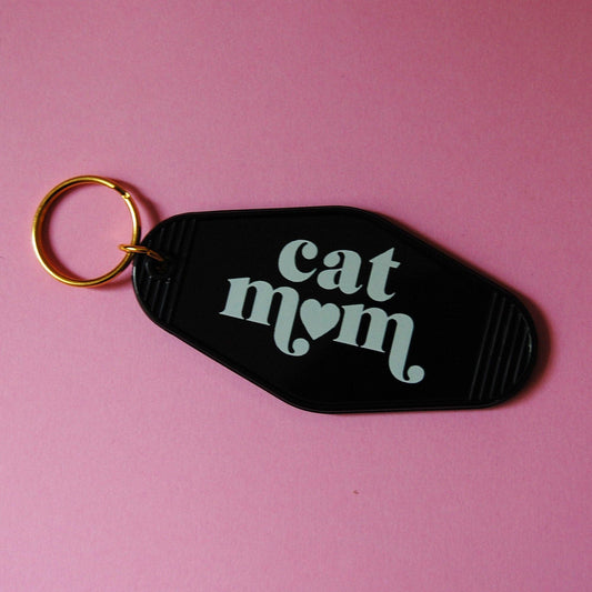 Cat Mom Motel Keychain