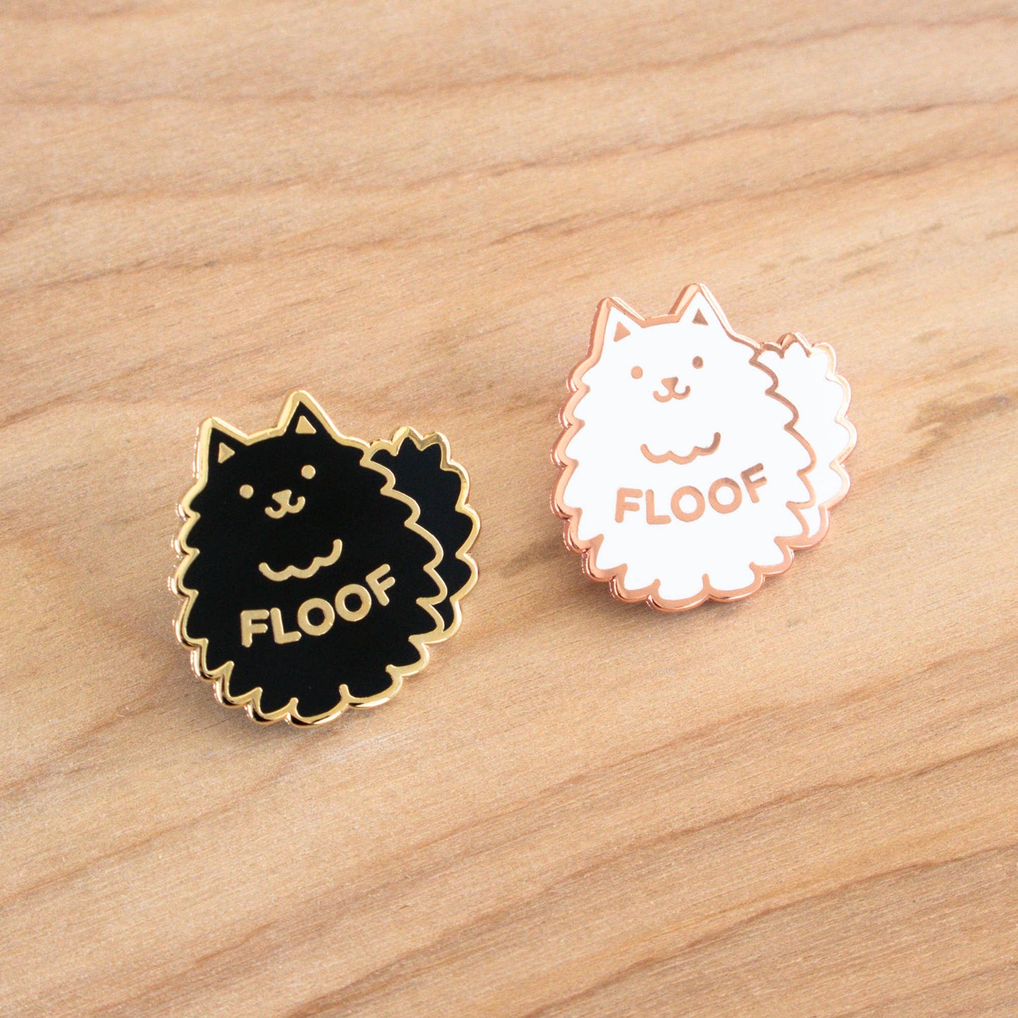 Floof Pin: Gold/grey