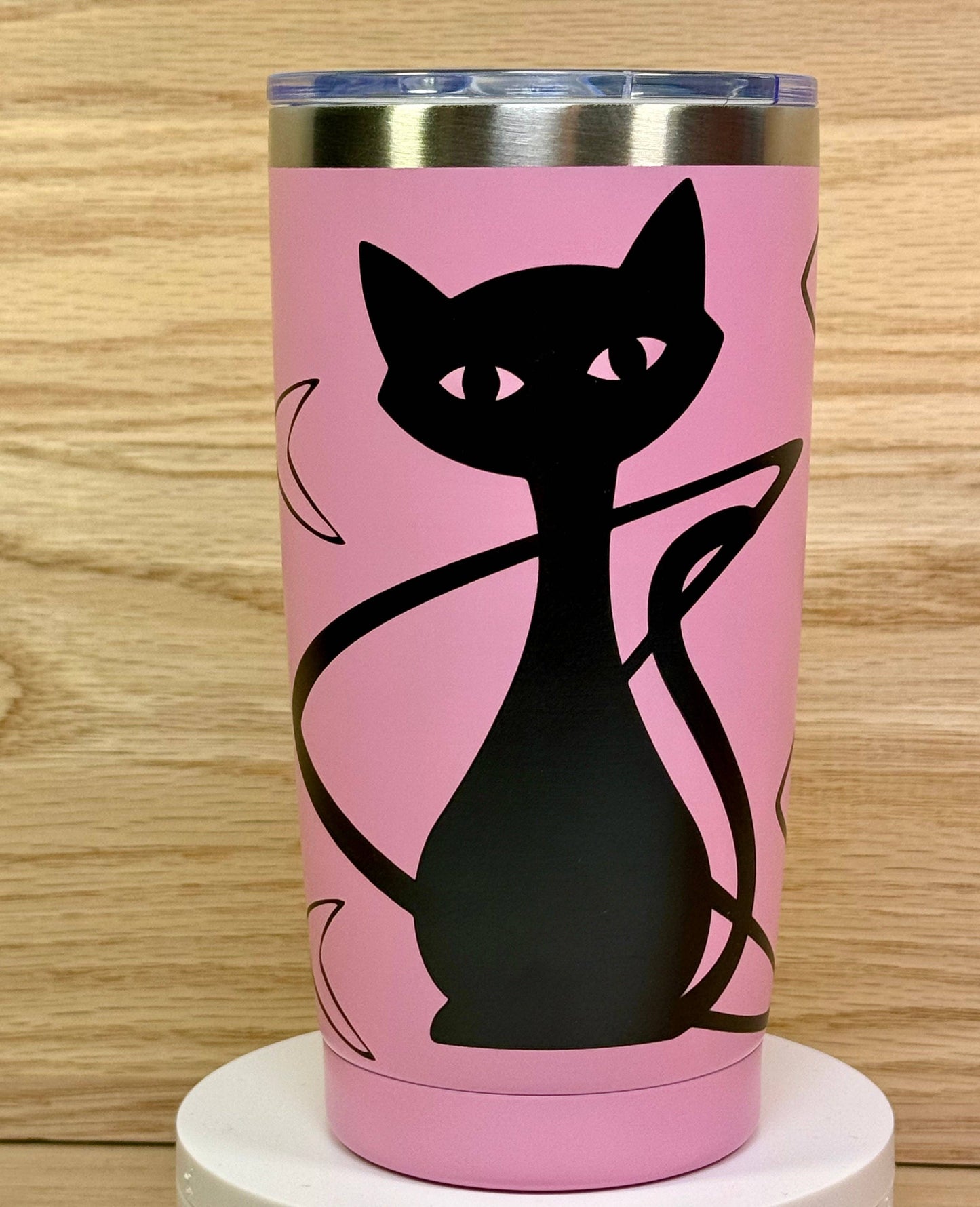 MCM Atomic Bettie Cat Boomerang 20oz Travel Mug - Pink