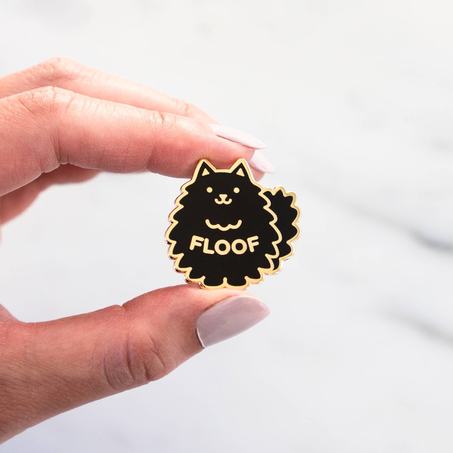 Floof Pin: Gold/grey