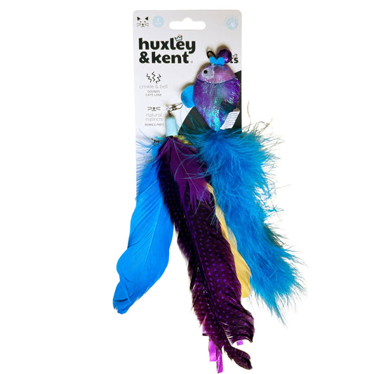 Purple Fishy Feather Teasers 2pk Refill Cat Toy: One Size