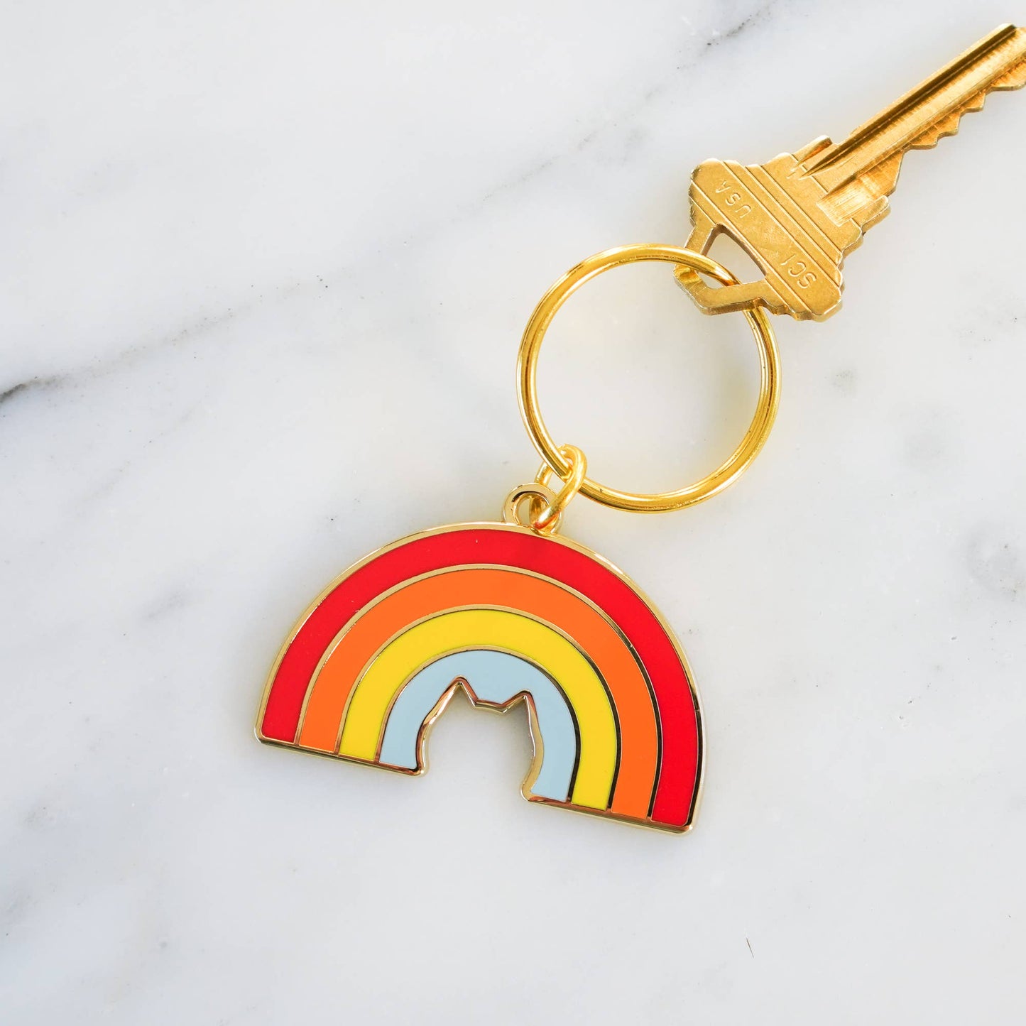 Cat Rainbow Keychain