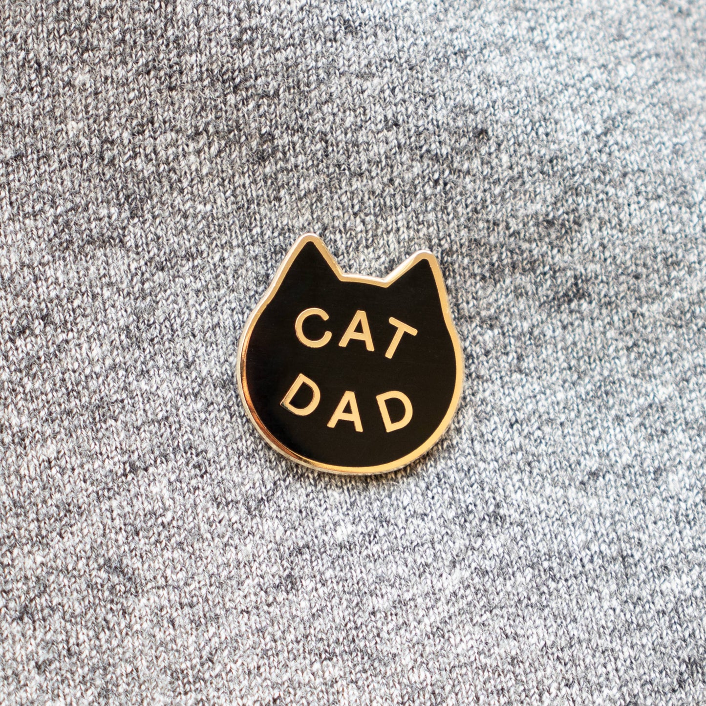 Cat Dad Pin: Gold/black