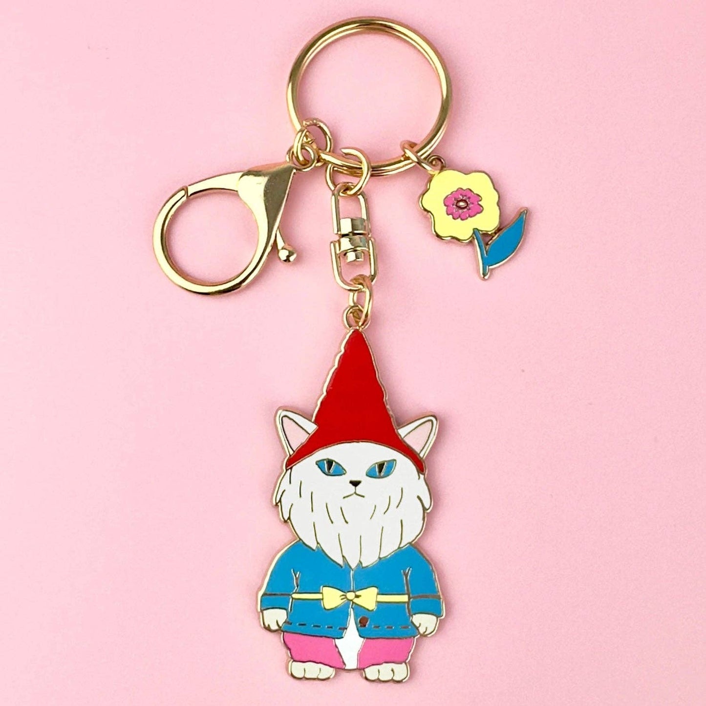 CAT GARDEN GNOME - keychain Charm