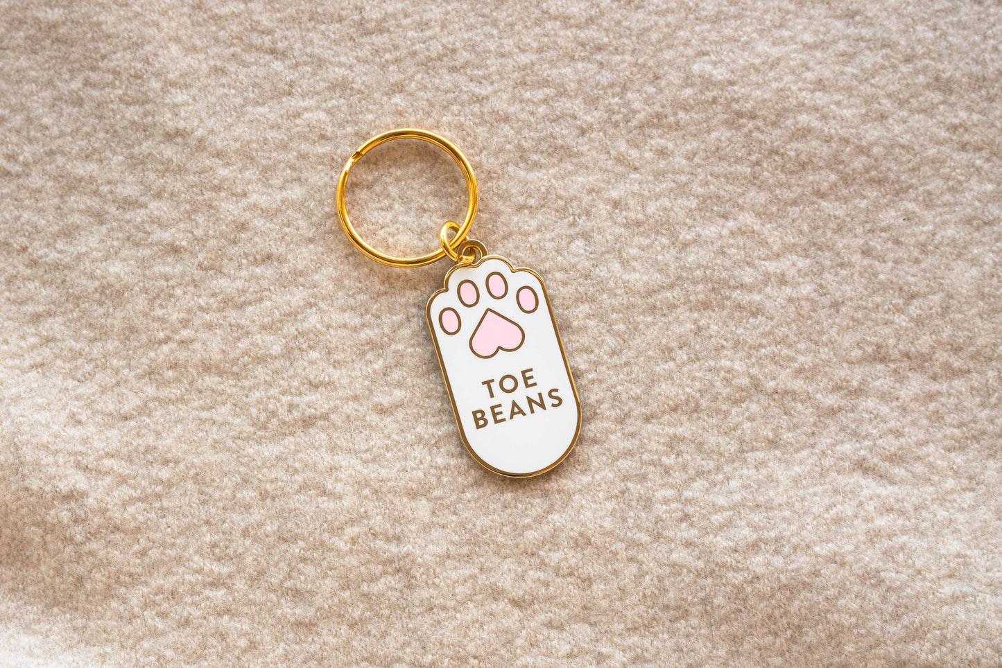 Toe Beans Keychain: Gold/white