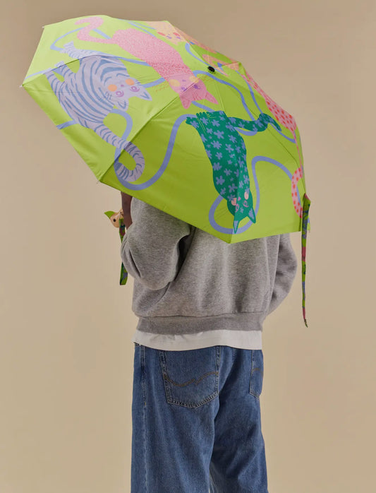 Lime Arty Cats Duck Umbrella