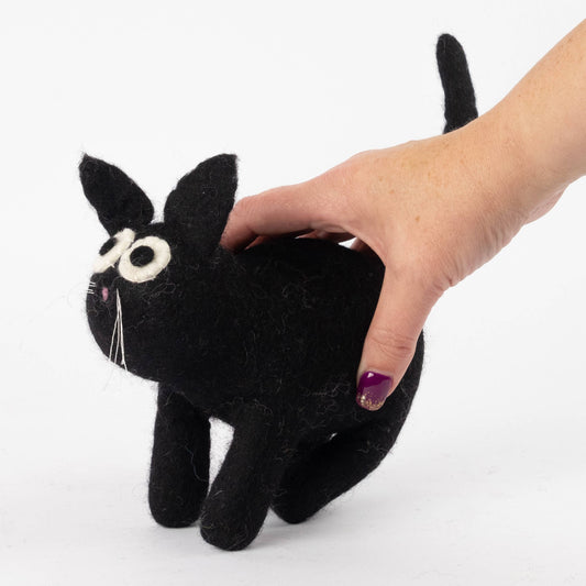 Black Felted Cat