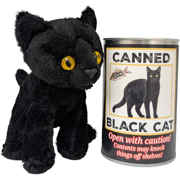 Salem the Canned Black Cat - Cat Plush in a Can: Pop Top Lid