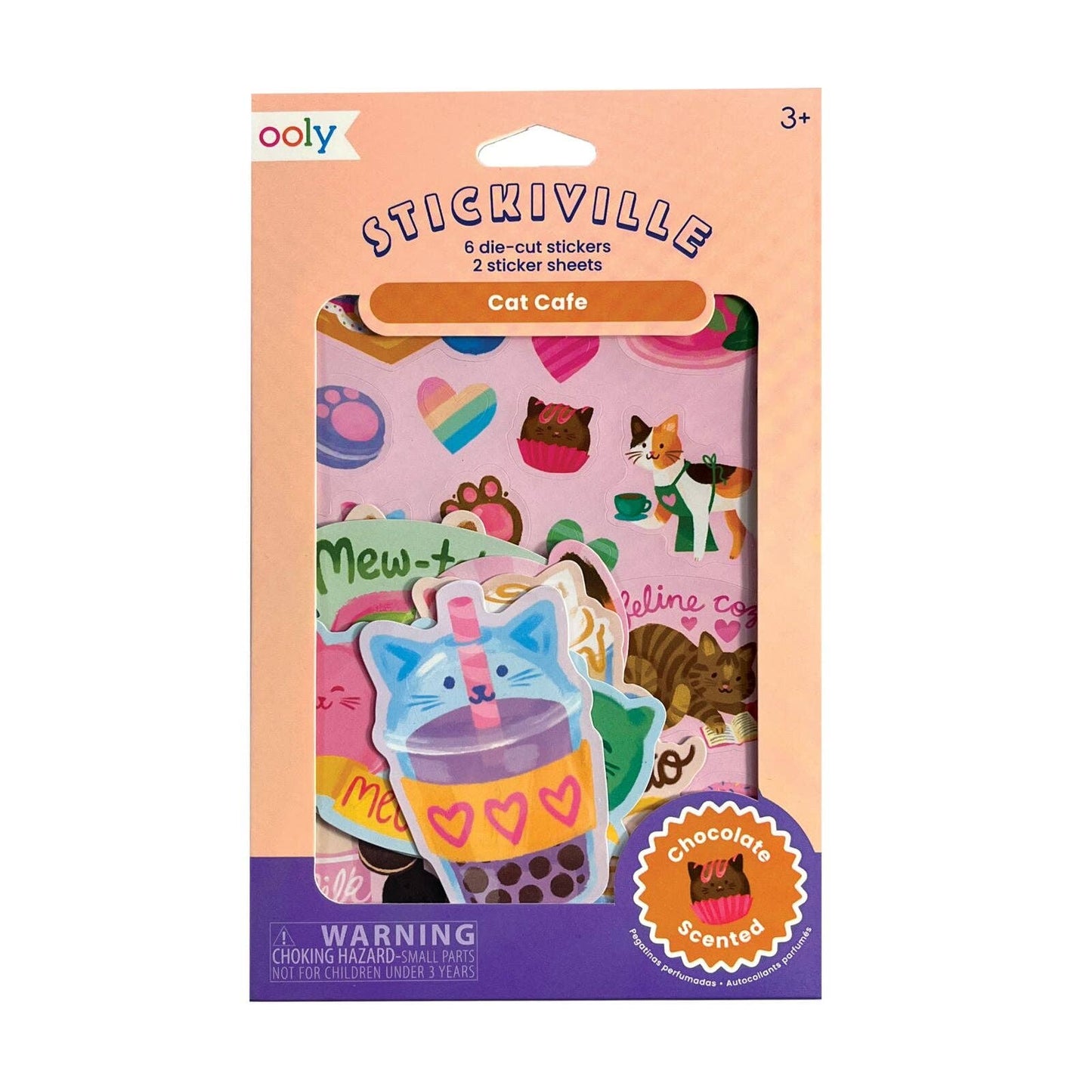 Stickiville: Scented Stickers - Cat Cafe (Set of 2 Sheets & 6 Die-Cuts)
