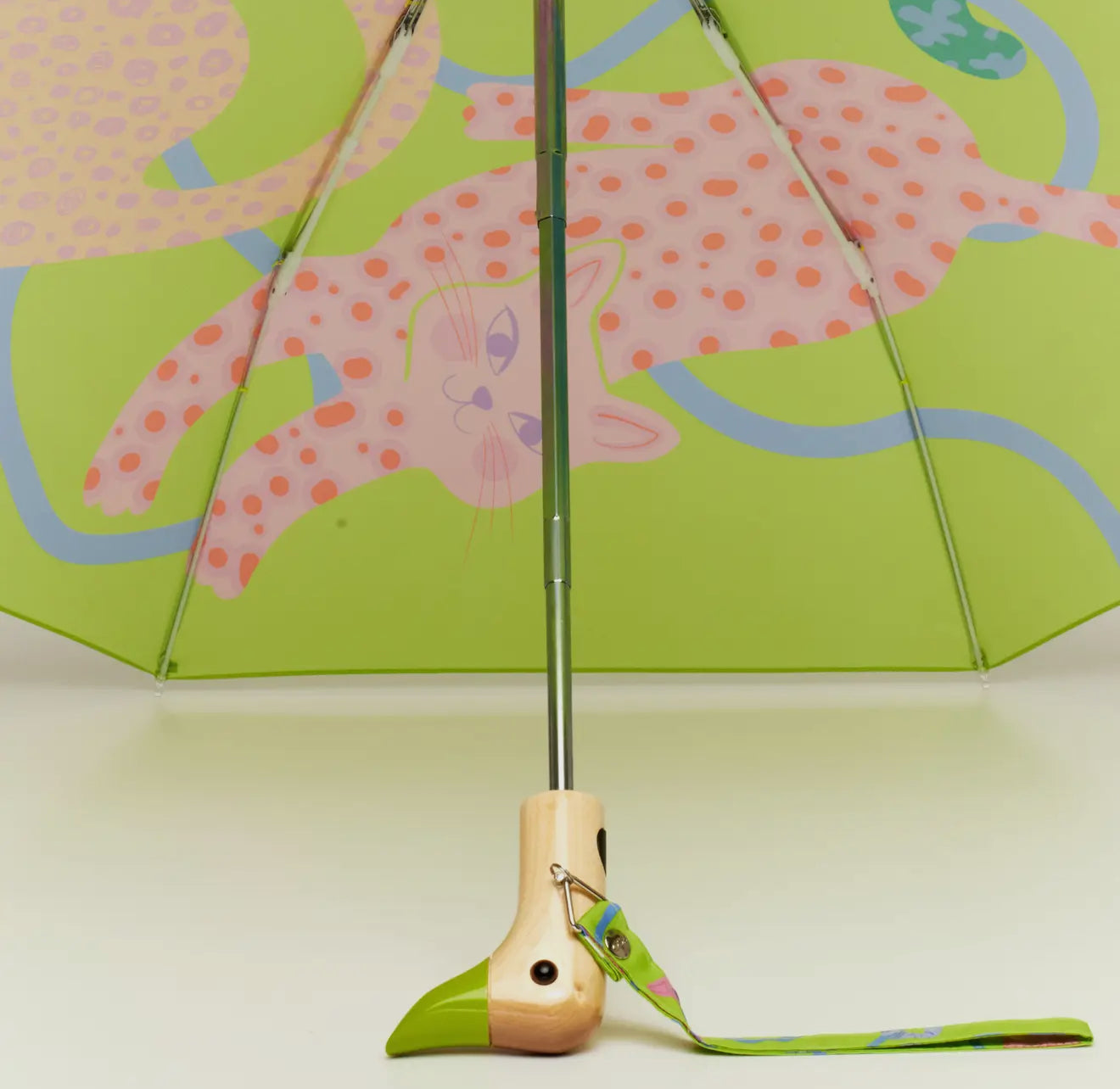 Lime Arty Cats Duck Umbrella