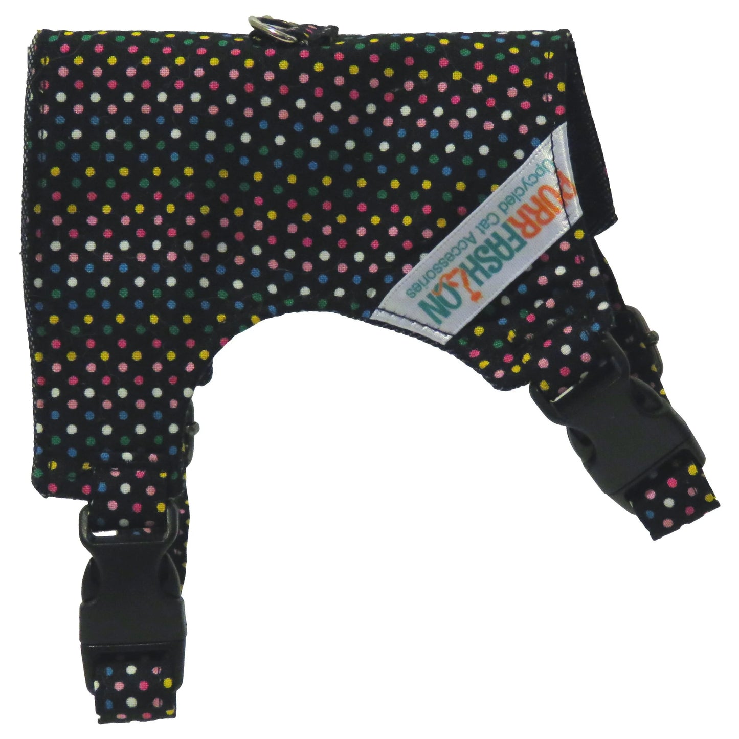 Black Colorful Dot Cat Harness