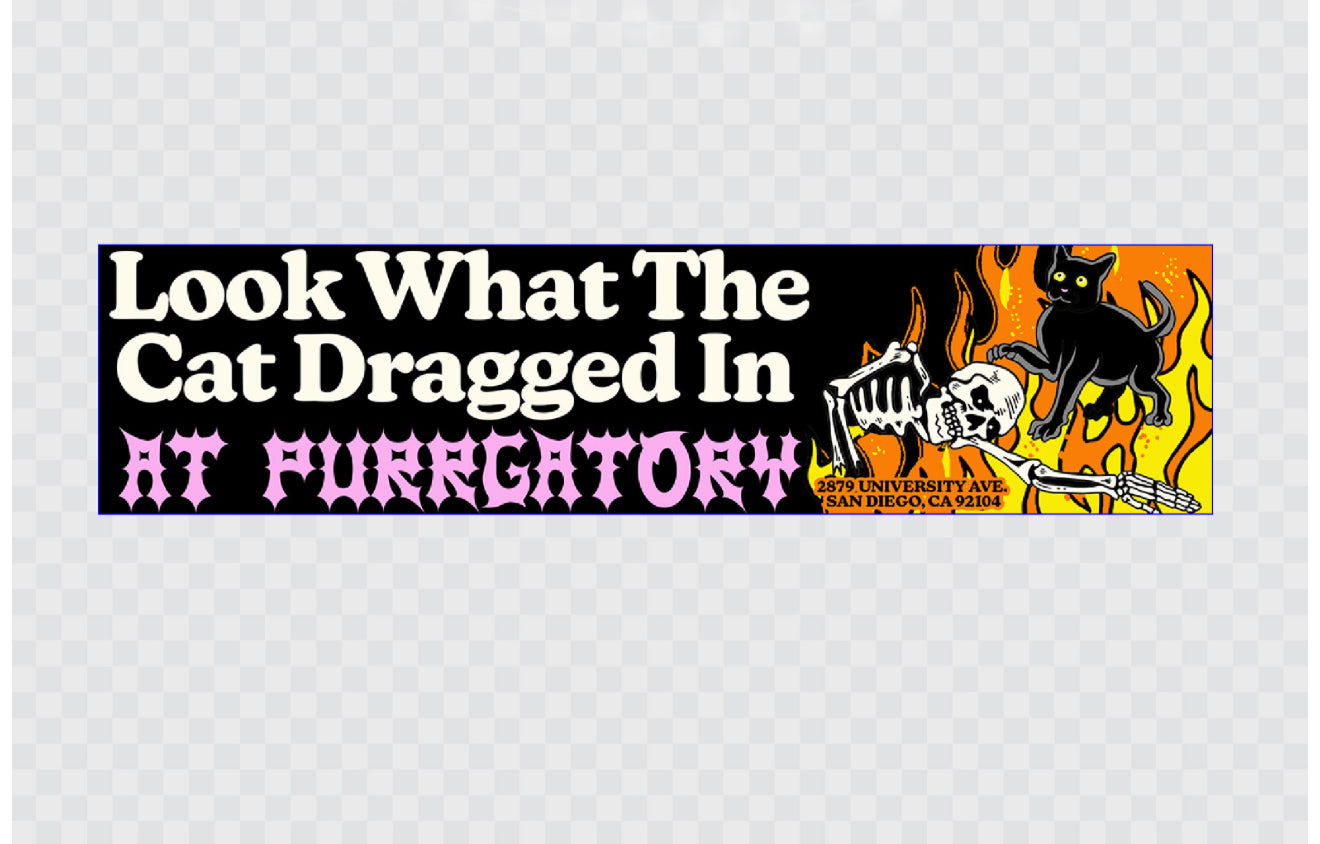 Purrgatory Bumper Sticker