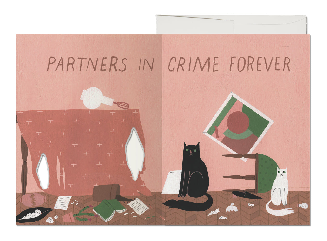 Cat Crimes Friendship Greeting Card | Red Cap Cards