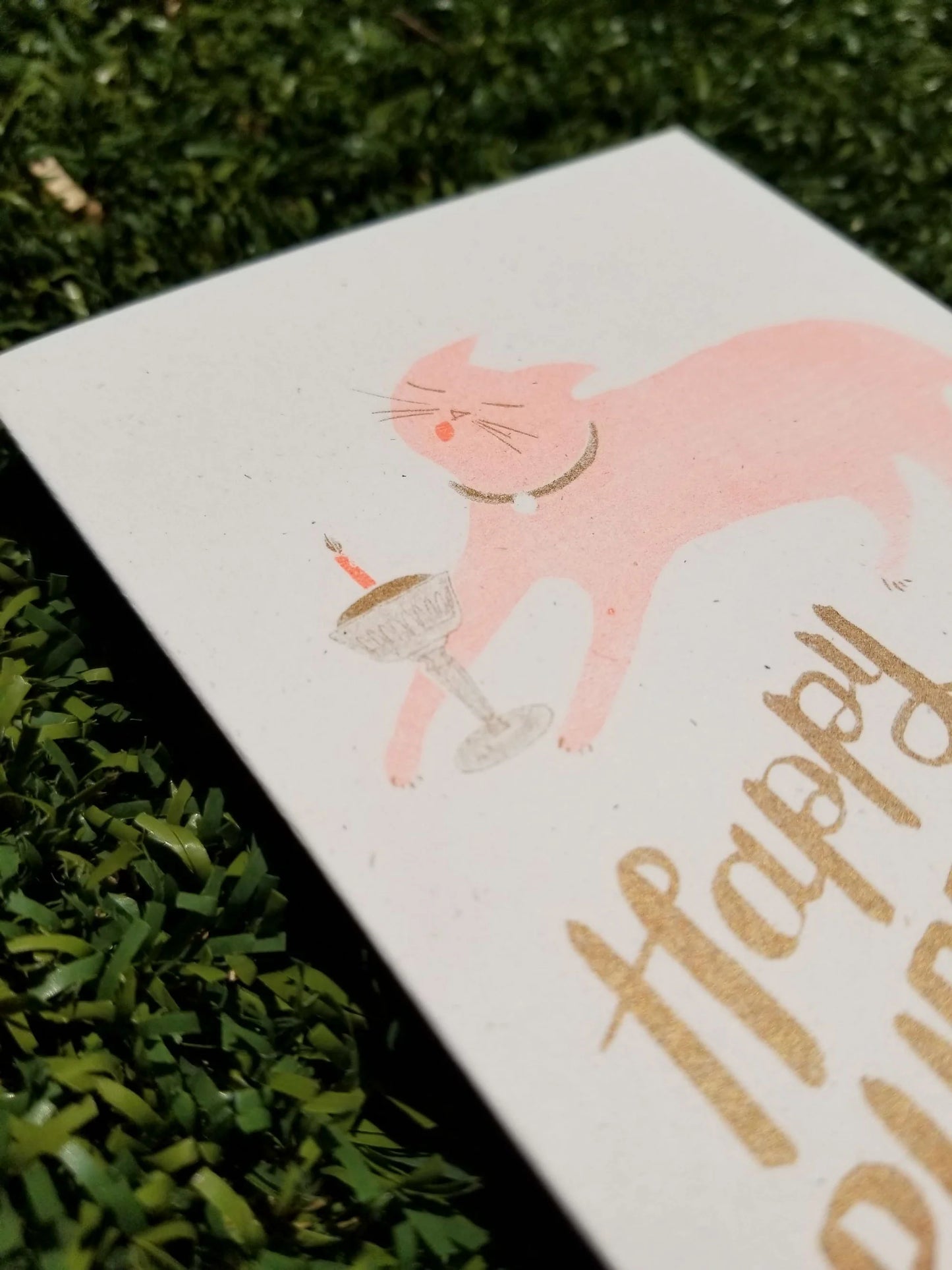 Happy Purrrthday - Risograph Card | Bromstad Printing Co.
