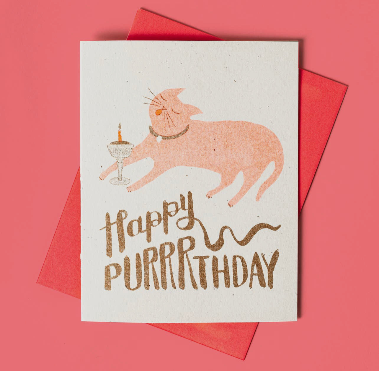 Happy Purrrthday - Risograph Card | Bromstad Printing Co.