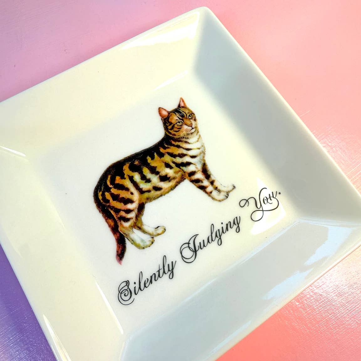 "SILENTLY JUDGING YOU." - CAT TRINKET TRAY 