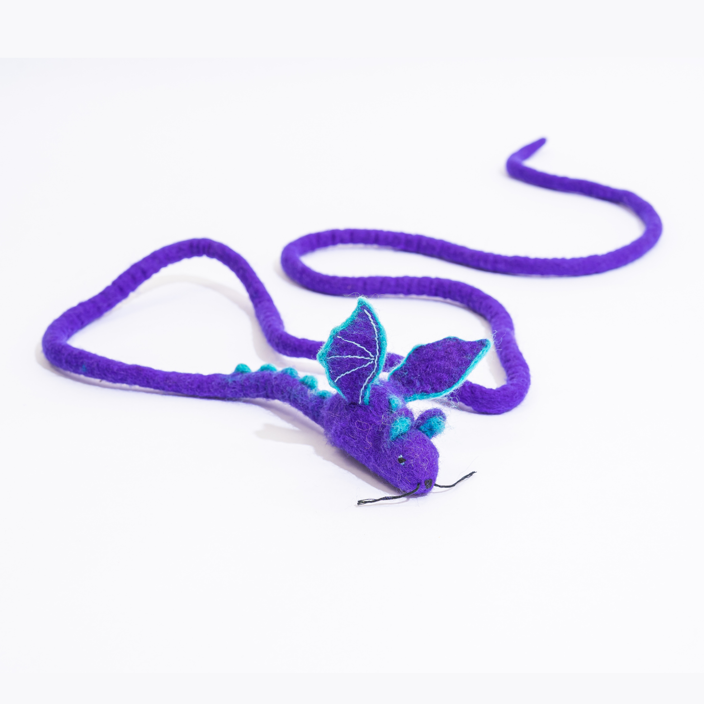 Wool Mouse Cat Toy 6-Foot-Tail - red rainbow unicorn dragon: Purple dragon