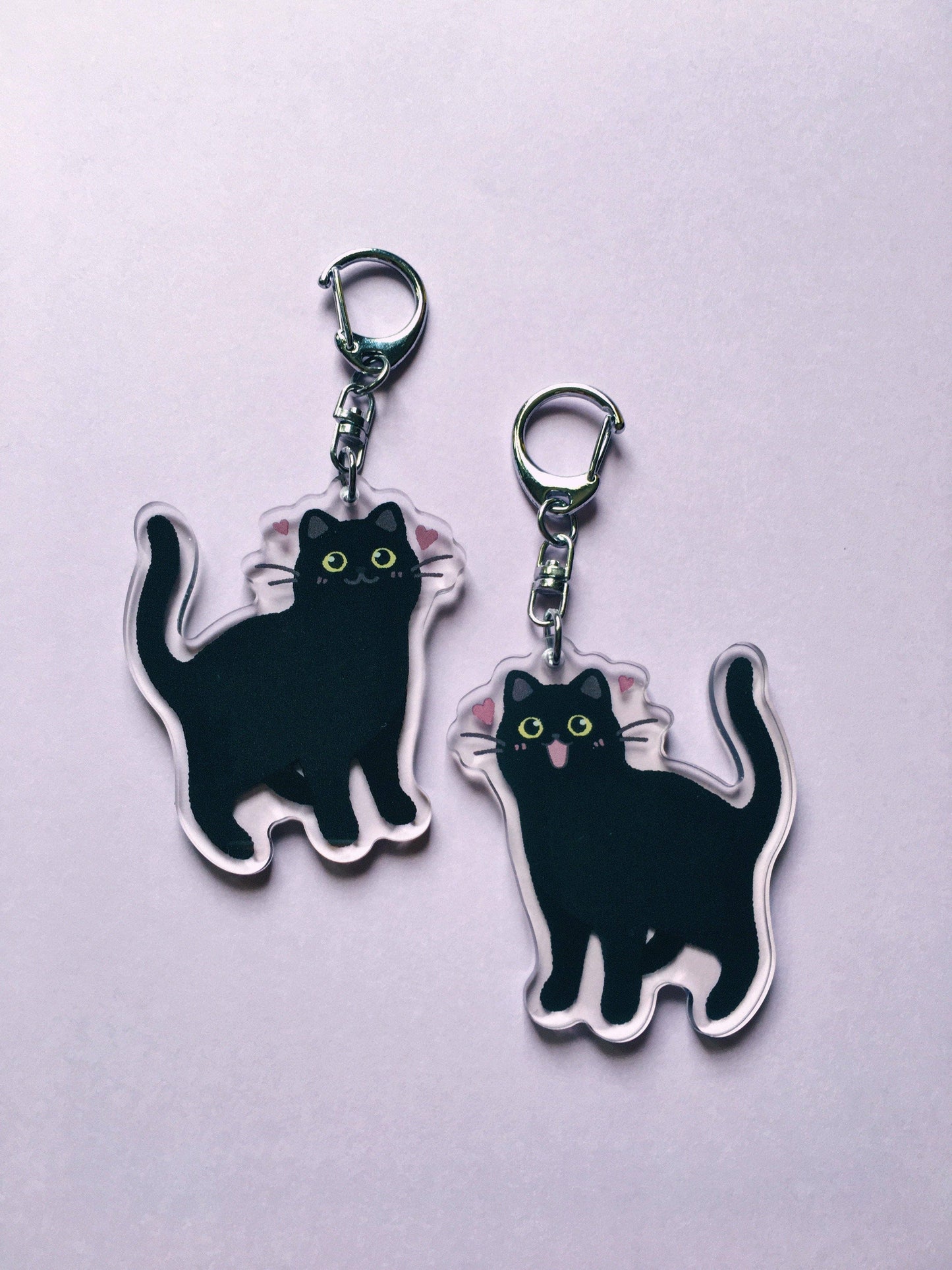 Black Cat Acrylic Keychain