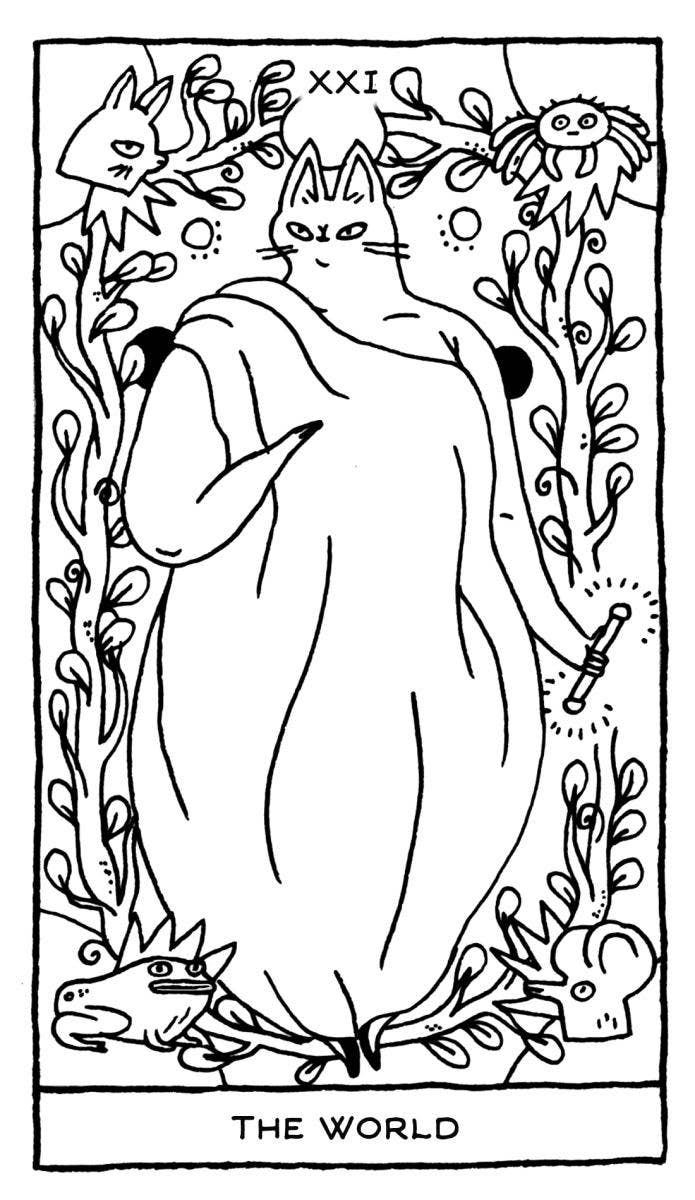 Magickal Cats Tarot Coloring Book