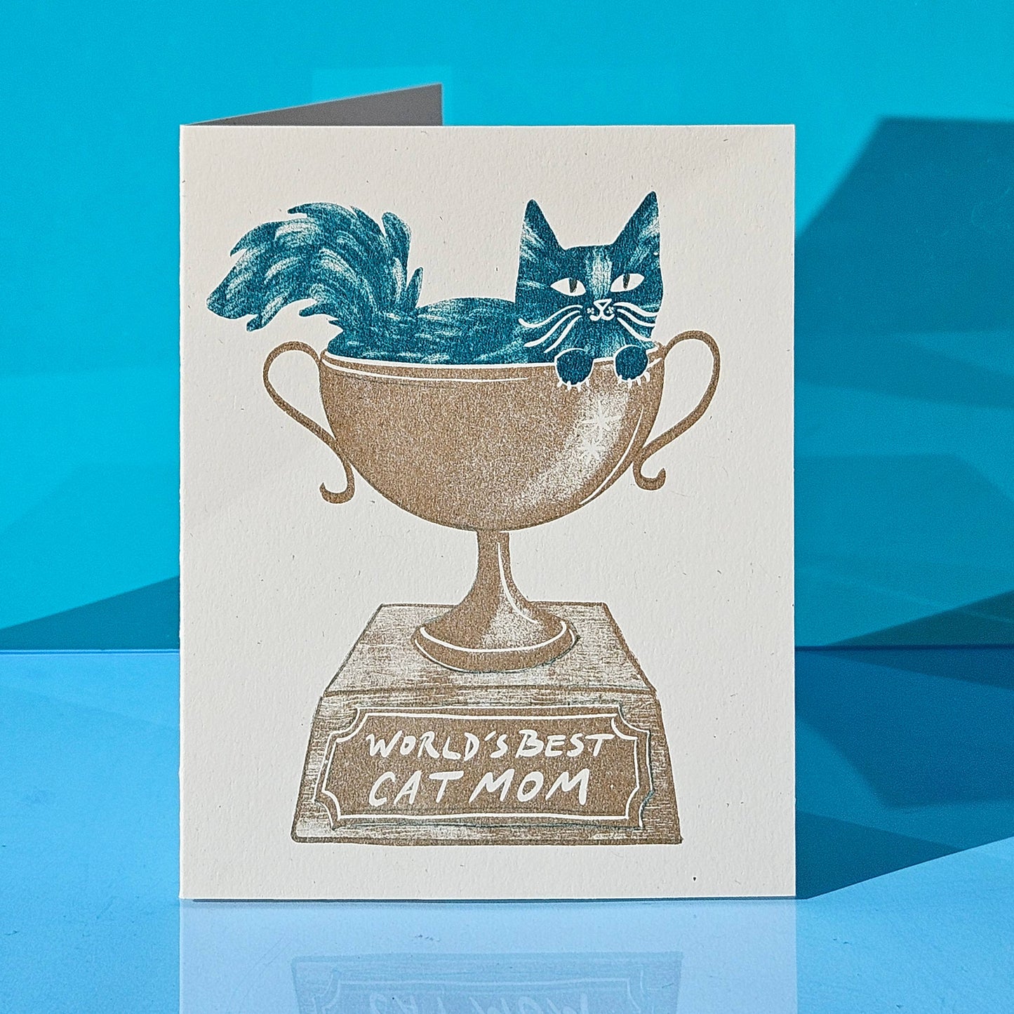 World's Best Cat Mom Card BLANK INSIDE