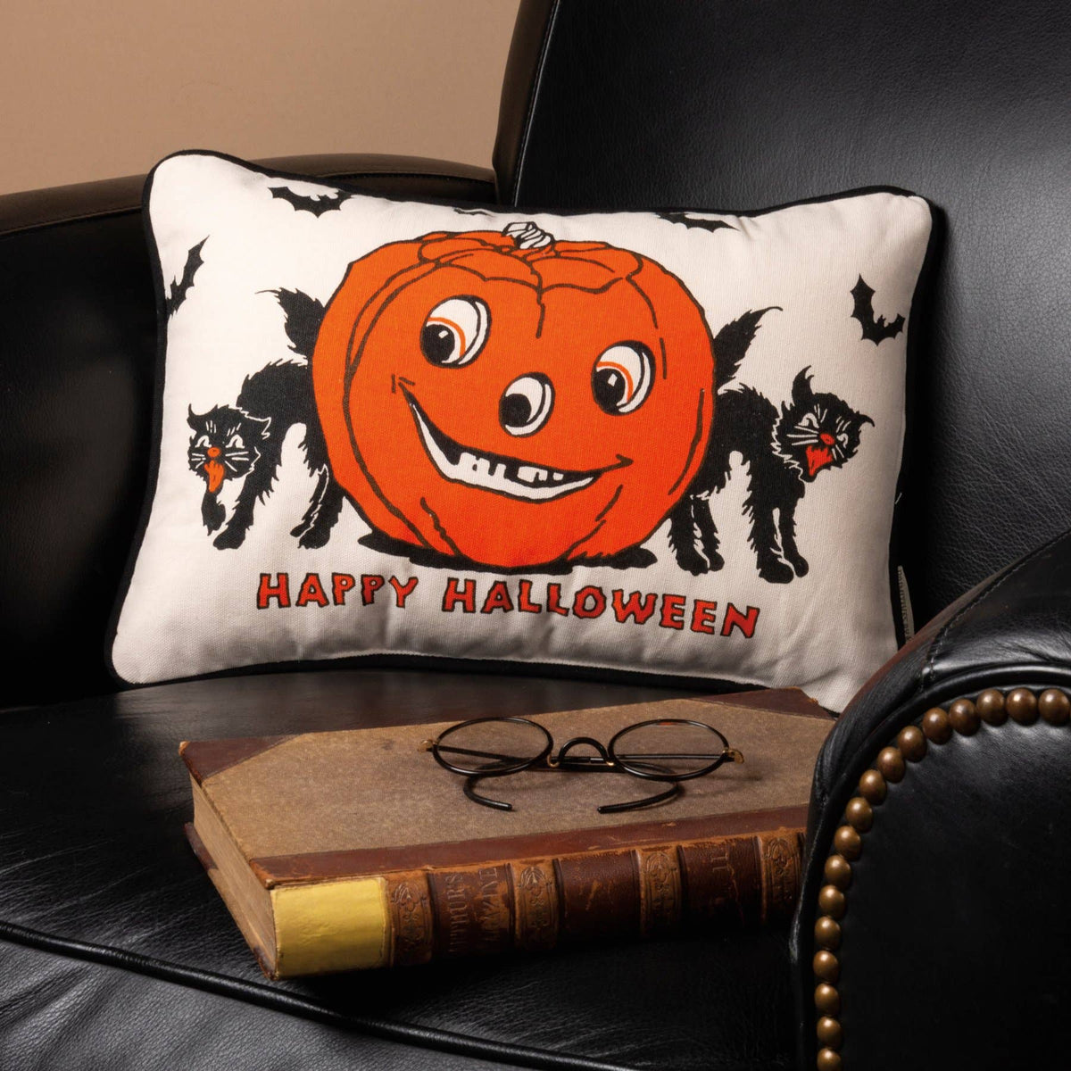Vintage Happy Halloween Pillow
