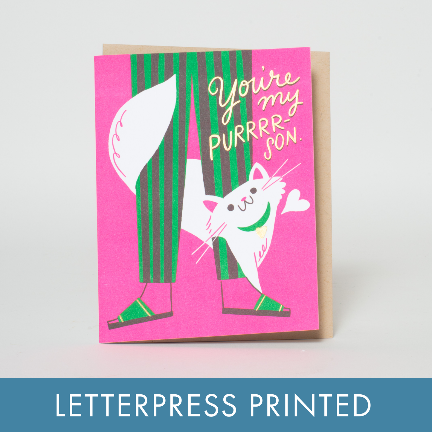 Cat Love Punny Greeting Card-BLANK INSIDE