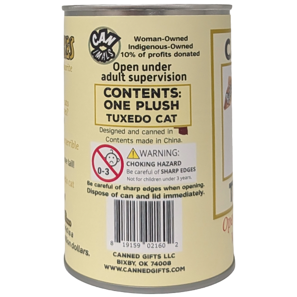 Canned Tuxedo - Rescue Cat - Eco-Friendly and Recycled: Pop Top Lid