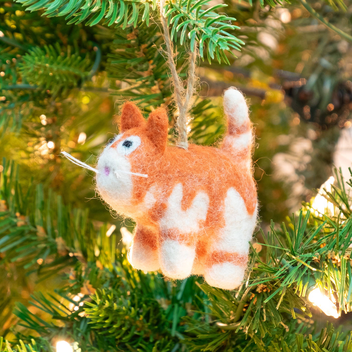 Ornament - Little Felt Cat - Orange Tabby