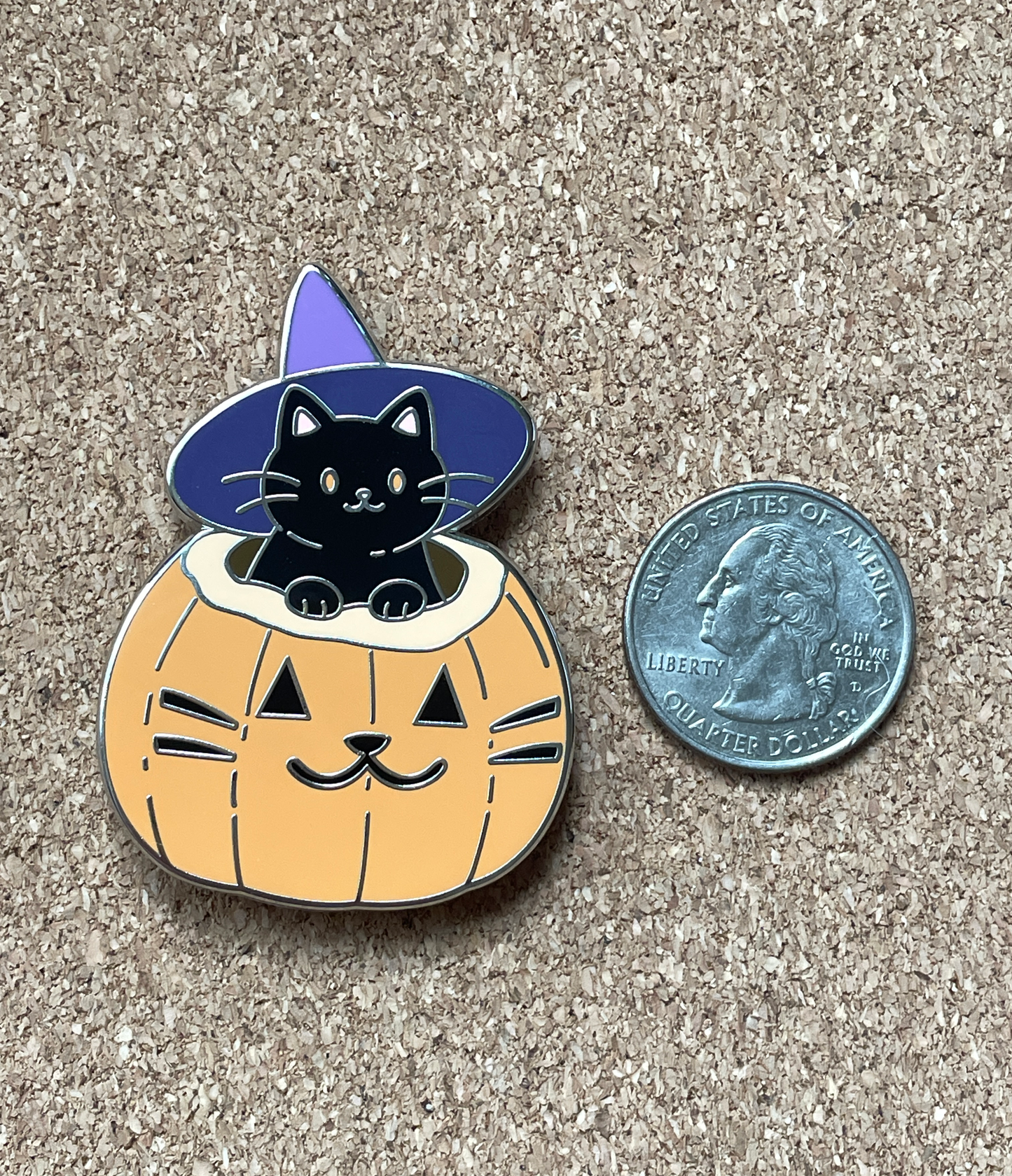 Witch Cat Enamel Pin | Black Cat Pin