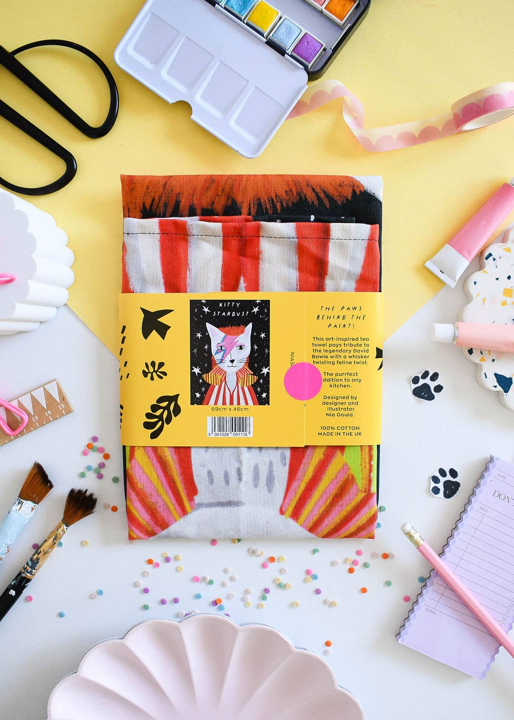 Kitty Stardust Cat Tea Towel