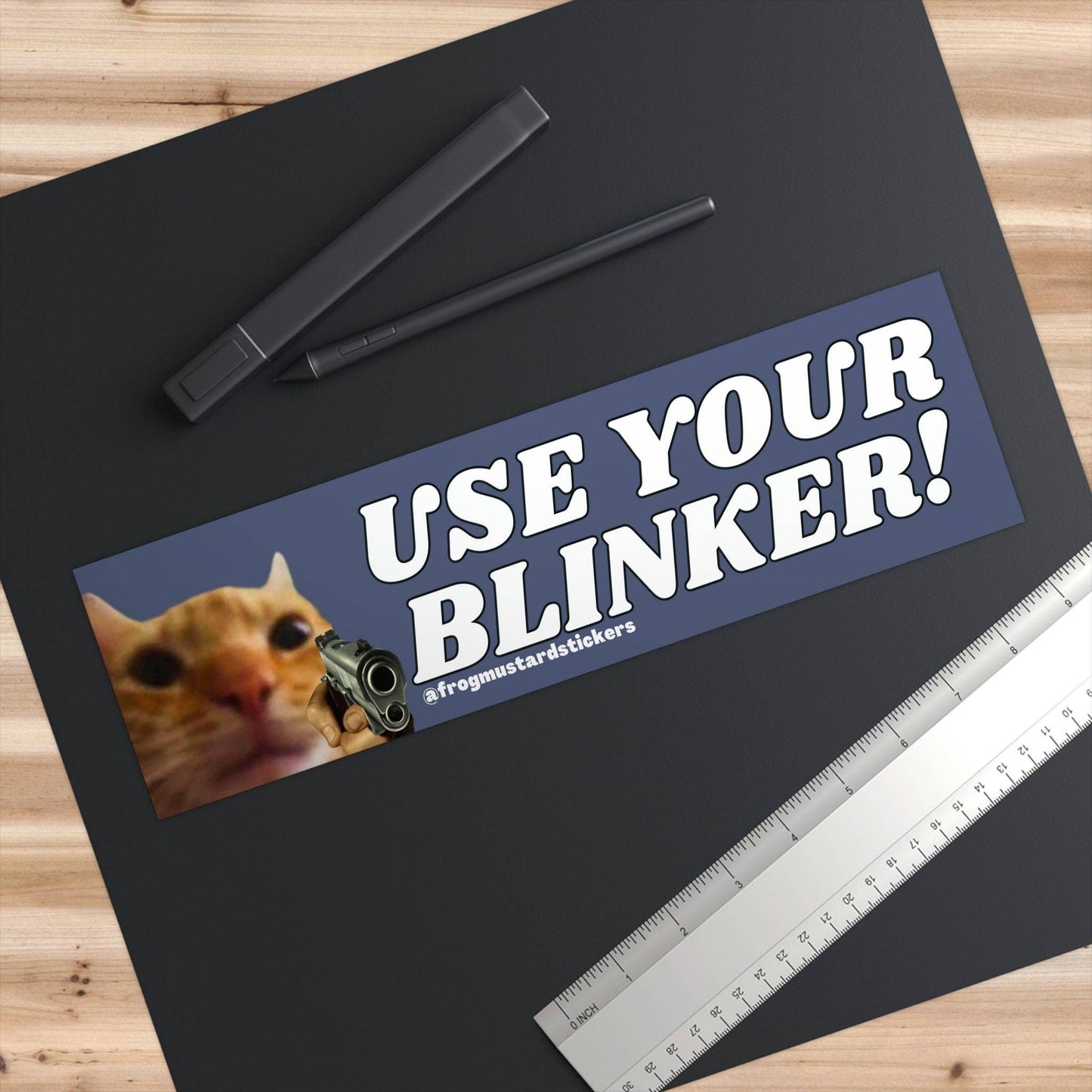 Use Your Blinker! Gun Cat: Sticker