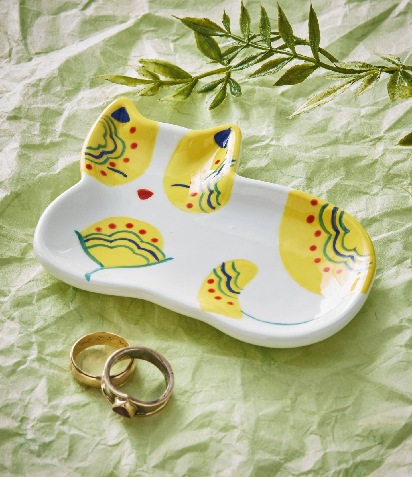 Cat Trinket Dish Multi Ceramic Everyday