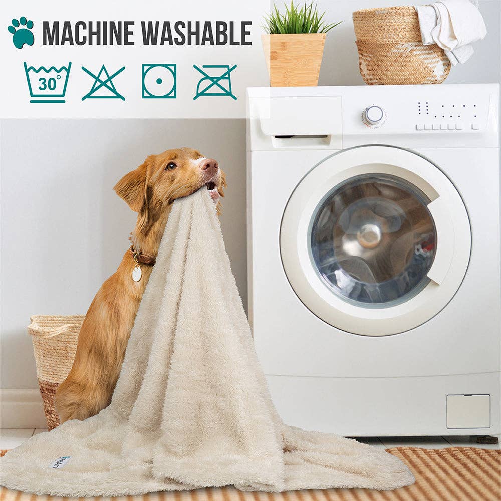 Fluffy Pet Blanket: Beige / Medium - 29" x 40"