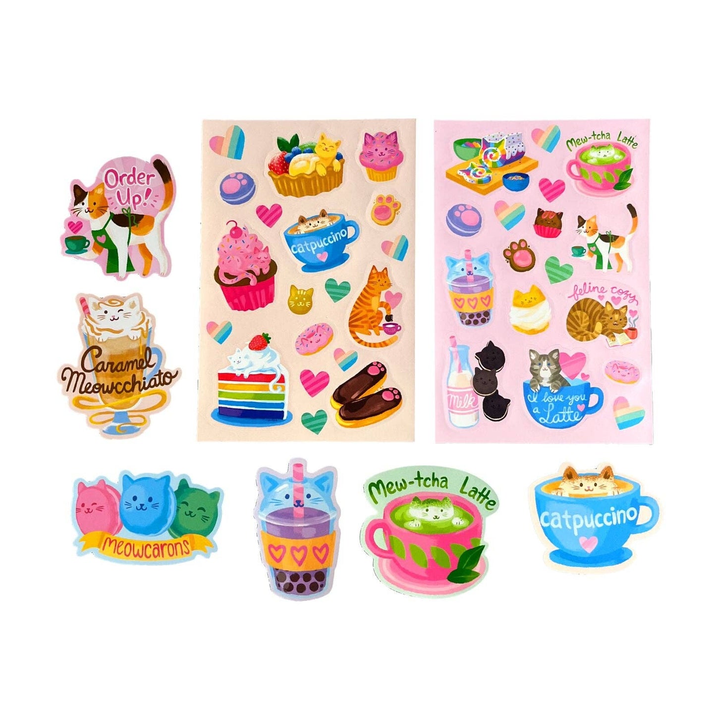 Stickiville: Scented Stickers - Cat Cafe (Set of 2 Sheets & 6 Die-Cuts)