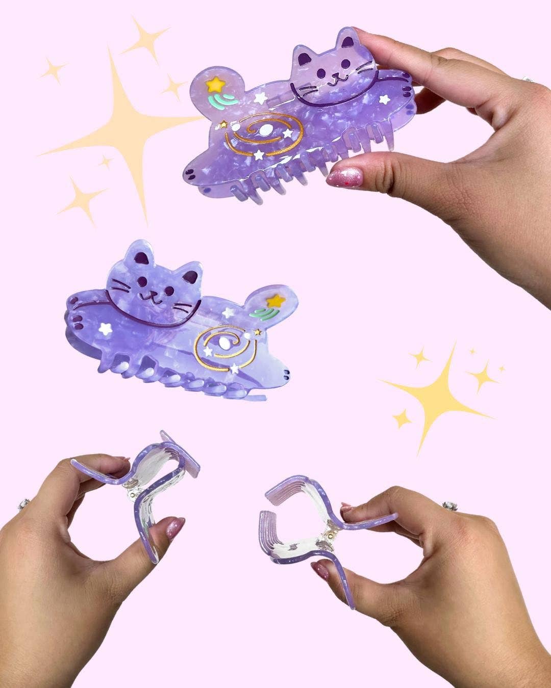 Galaxy Cat Hair Claw Clip