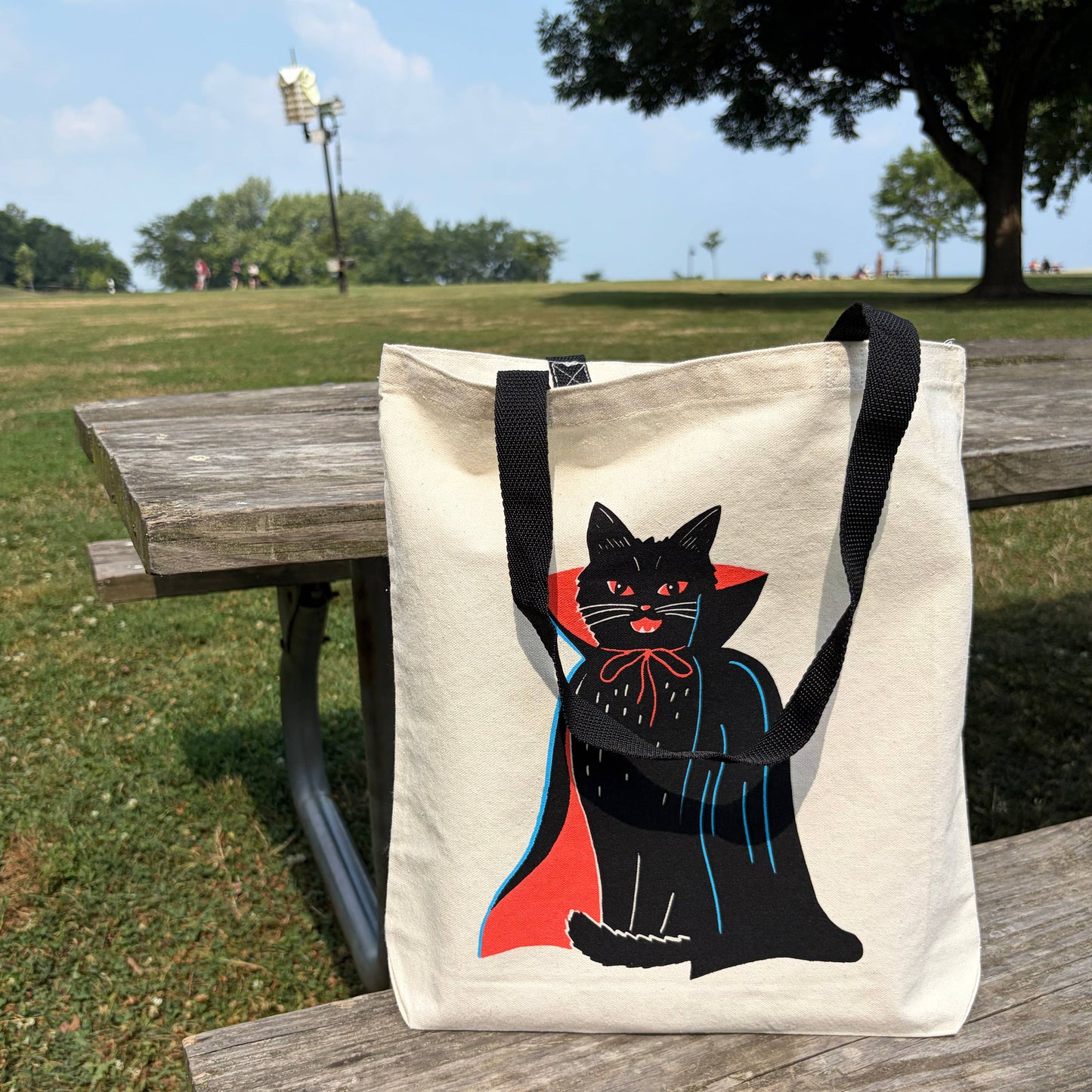 Vampire Cat - Neon Screenprinted Tote