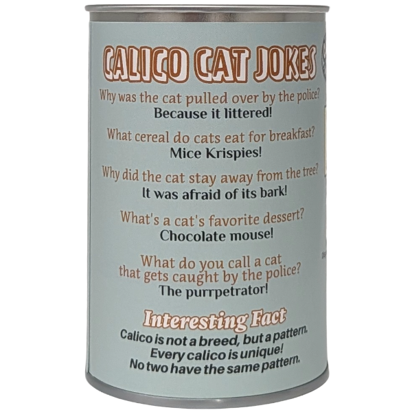 Canned Calico Cat | Stuffed Animal Cat Plush w/Jokes: Pop Top Lid