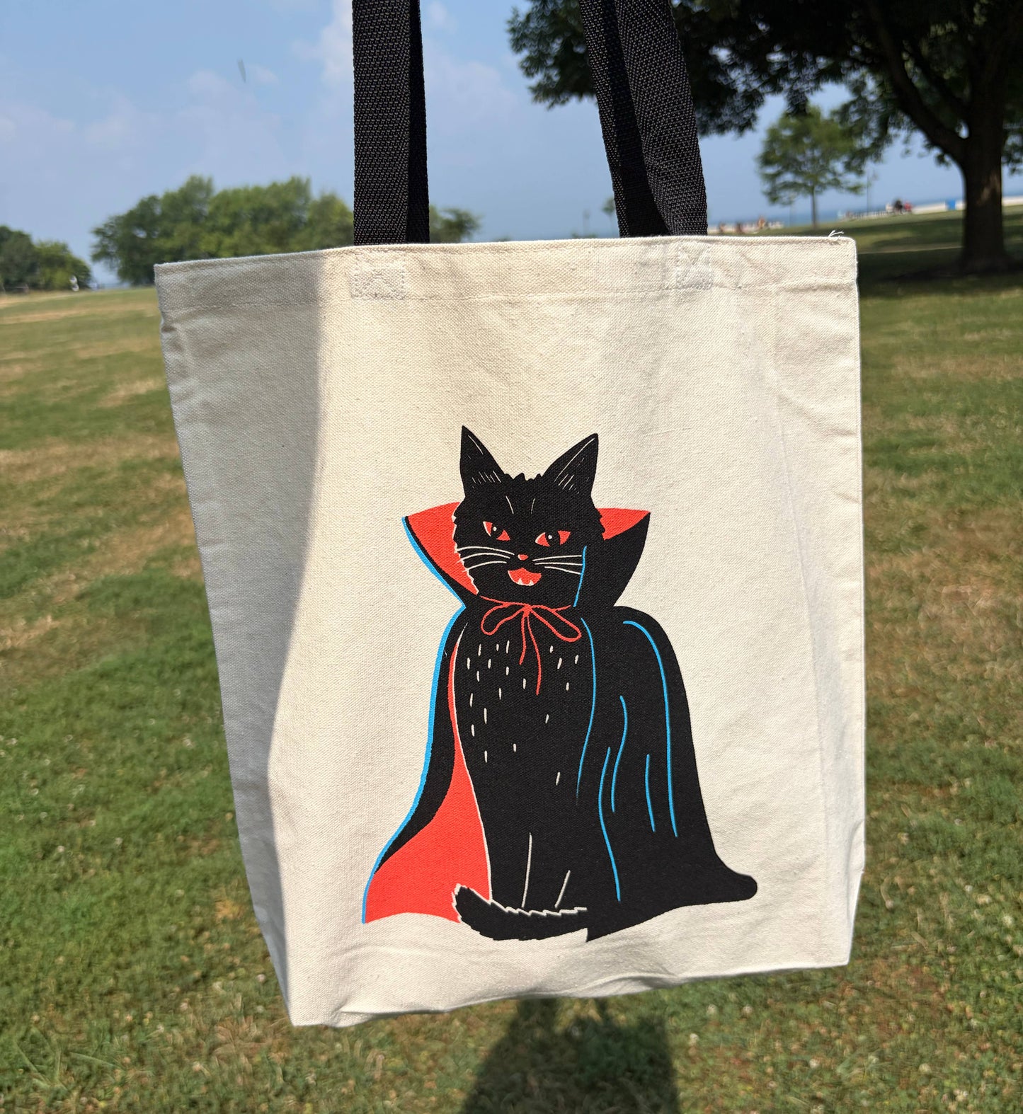 Vampire Cat - Neon Screenprinted Tote