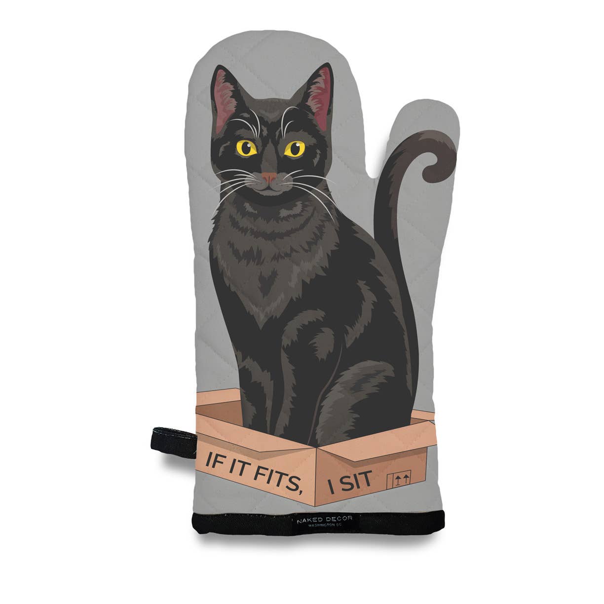 Black Cat - If It Fits, I Sit Oven Mitt 