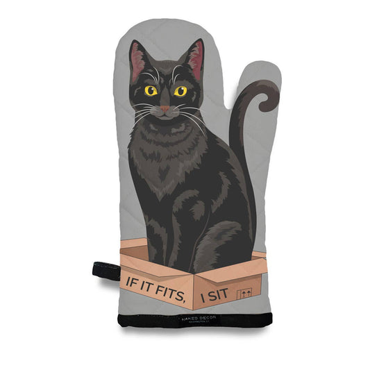 Black Cat - If It Fits, I Sit Oven Mitt 