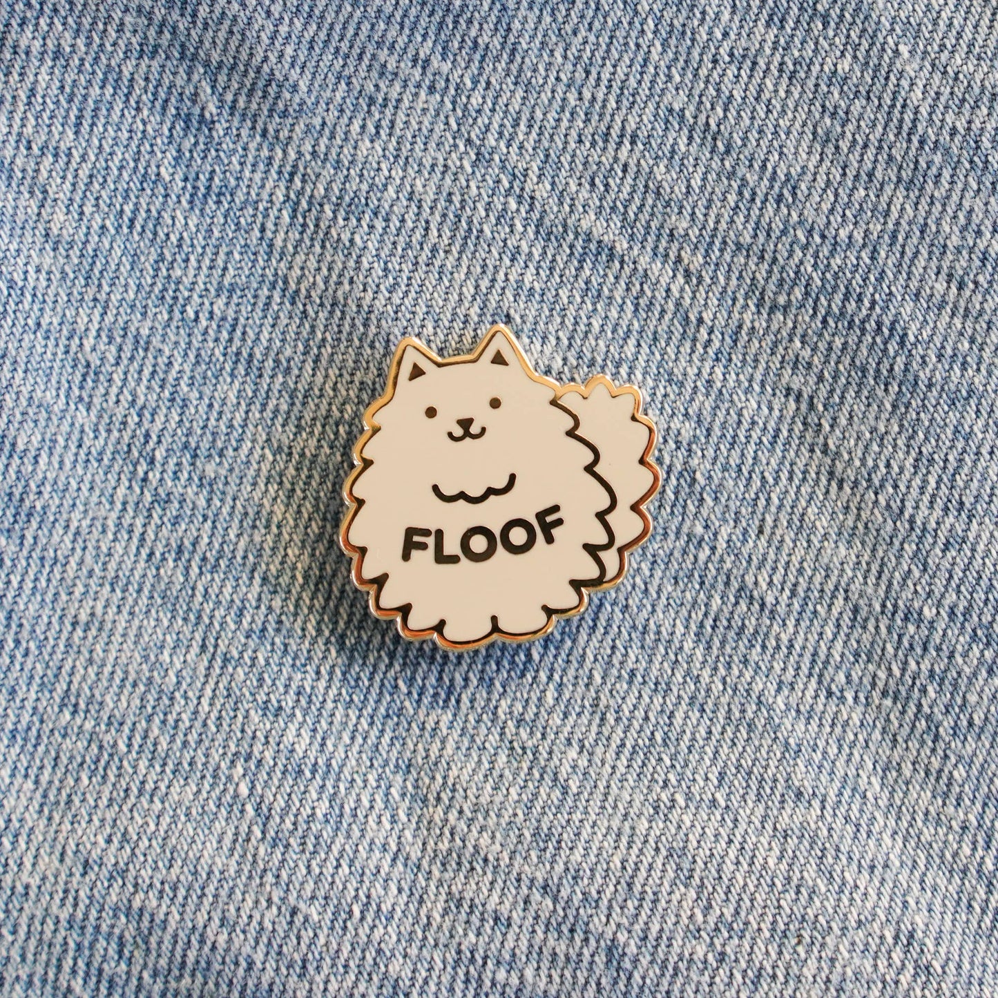 Floof Pin: Gold/grey