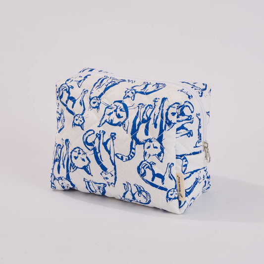 Cute Cats Quilted Makeup Bag - Small Pouch Travel Toiletry Organizer: Small