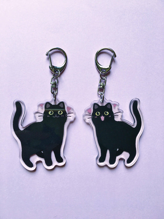 Black Cat Acrylic Keychain